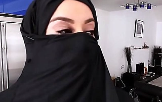 Muslim busty slut pov sucking and riding cock in burka